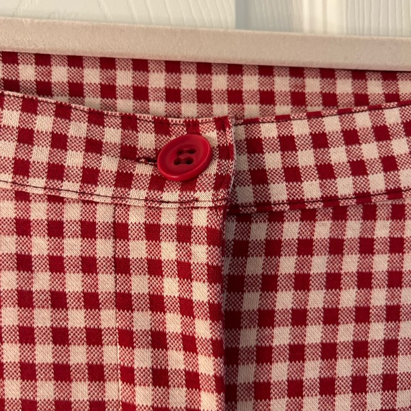 Free People Red and White Checkered Skinny Trouser - Picture 6 of 7